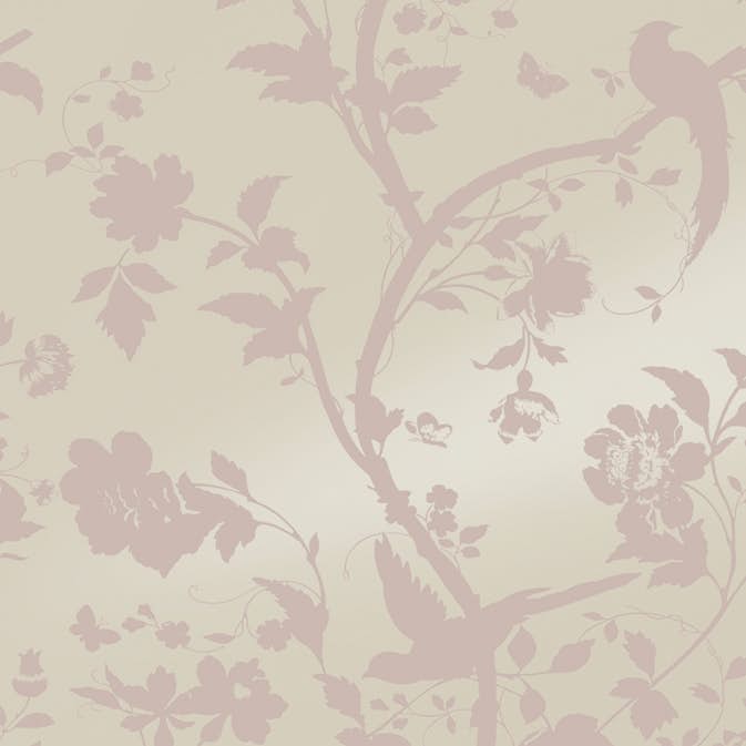 Tapet Laura Ashley Oriental Garden Pearlescent Chalk Rosa