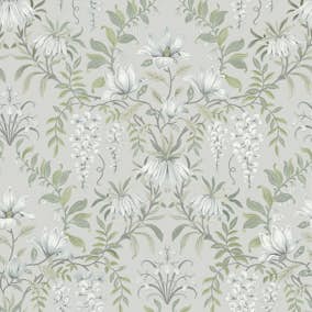 Tapet Laura Ashley Parterre Sage 113406 EasyUp, Mönstrad Flerfärgad