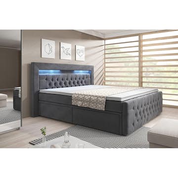 Kontinentalsäng Cloud47 Sängpaket Franco med Dubbel Förvaring och LED-belysning Sammet