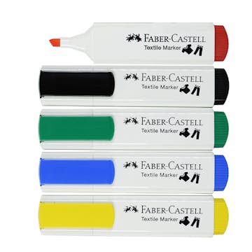 Textilmarker Faber-Castell 5 Grundfärger