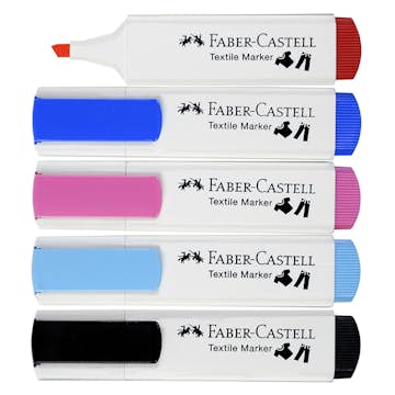 Textilfäg Faber-Castell 5 Färger Inkl. 2 Pastell