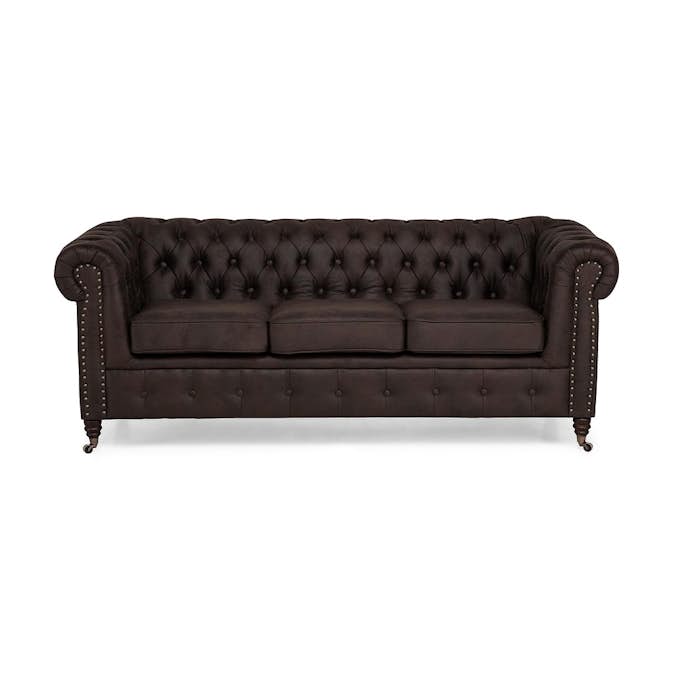 3-sitssoffa Manor House Chesterfield Deluxe Konstläder