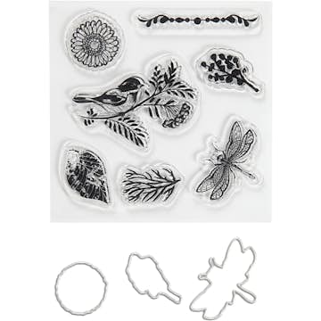 Stämplar Creativ Company Och Skärschabloner Djur Och Blad Stl 2,5-6 cm 1 Förp
