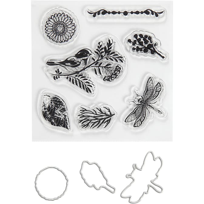 Stämplar Creativ Company Och Skärschabloner Djur Och Blad Stl 2,5-6 cm 1 Förp