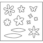 Skärschablon Creativ Company Blommor Stl 14x15,25 cm Tjocklek 15 mm 1 St