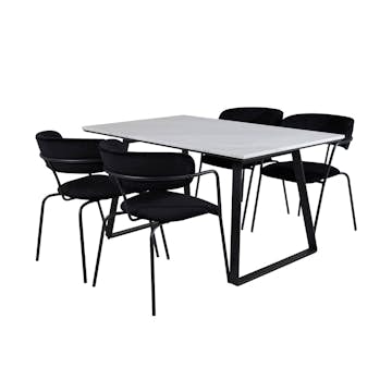 Matgrupp Venture Home Estelle 140 med 4 Aris Stolar