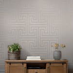 Tapet NEXT Metallic Greek Key Grey
