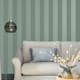 Tapet Laura Ashley Lille Pearlescent Stripe Jade Grön 118478