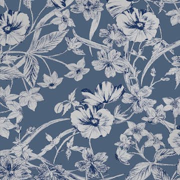Tapet Laura Ashley Summerhill Midnight Blå 118486