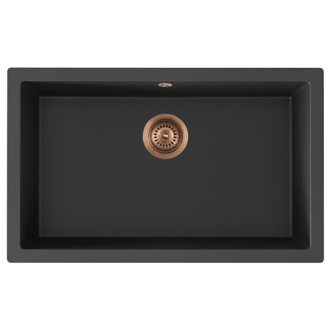 Diskho Lavabo Jupiter 800, svart m/PVD koppar avlopp