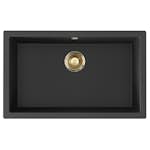 Diskho Lavabo Jupiter 800, svart m/PVD mässing avlopp
