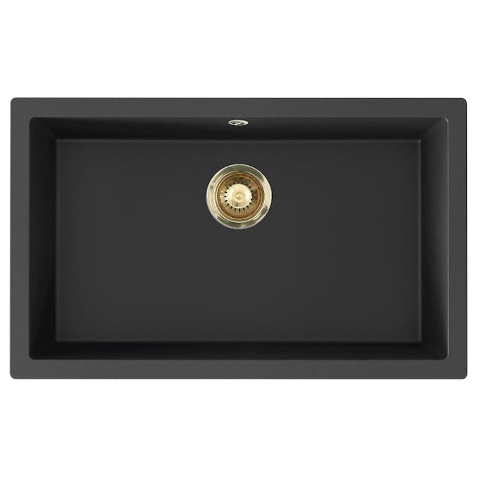 Diskho Lavabo Jupiter 800, svart m/PVD mässing avlopp