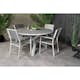 Matgrupp Comfort Garden Parma Matgrupp Utomhus Rund Ø140cm med 4 Levels Stapelbara Matstolar