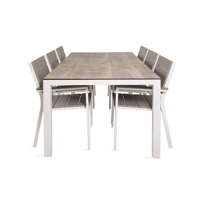Matgrupp Venture Home Llama Matgrupp Utomhus 205cm med 6 Levels Stapelbara Matstolar