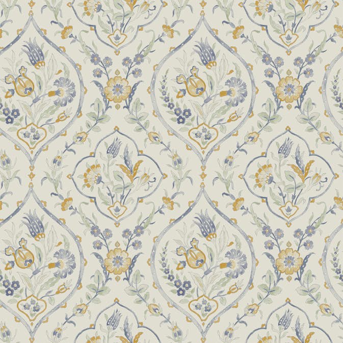 Tapet Laura Ashley Foscot Damask Pale Ochre Gul 121070