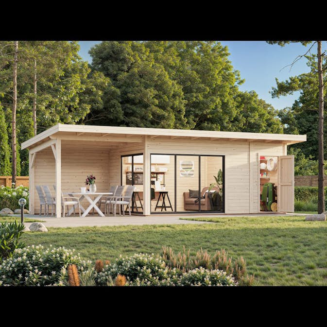 Stuga Palmako Andrea 24,2 m² Slide (inv. 15,2+7,9 m²)