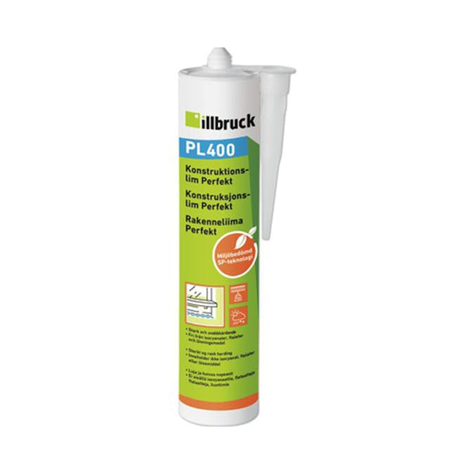 Konstruktionslim Illbruck PL400 Perfekt Vit 300ml