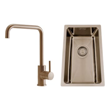 Diskho Nordic Tech Titan 230 X med Köksblandare Primy Steel Square