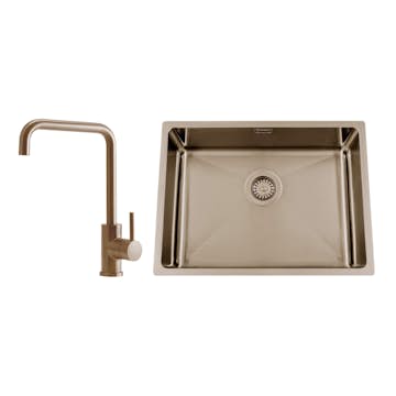 Diskho Nordic Tech Titan 530 X med Köksblandare Steel Square