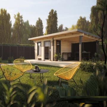 Trädgårdshus Palmako Grace 13,4+4,1 m2