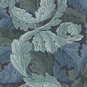 Tapet William Morris At Home Acanthus 124225 EasyUp, Mönstrad Blå