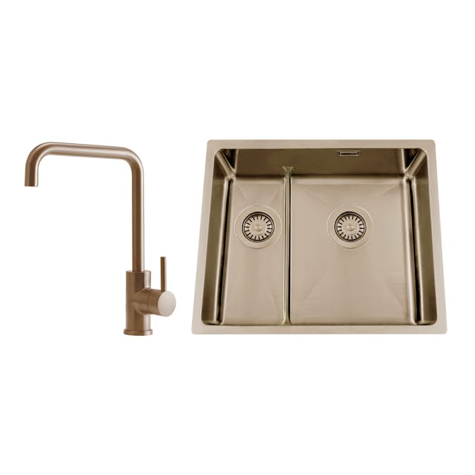 Diskho Nordic Tech Titan 53 KHX Nickel med Köksblandare Steel Square