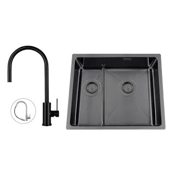 Diskho Nordic Tech Titan 53 KHX Nickel med Köksblandare Steel Accent D