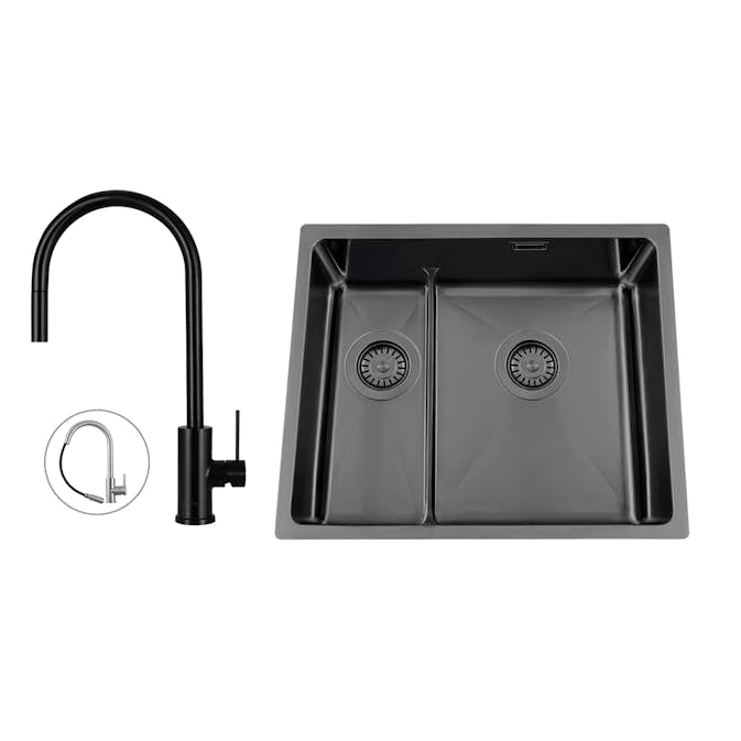 Diskho Nordic Tech Titan 53 KHX Nickel med Köksblandare Steel Accent D