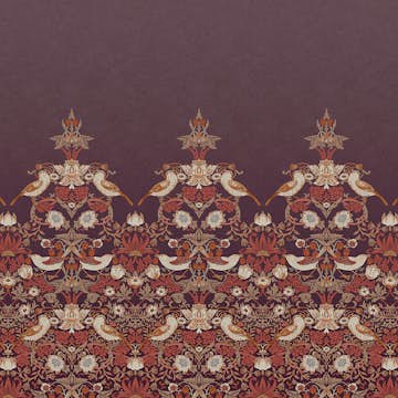 Fototapet William Morris At Home Strawberry Thief Plum