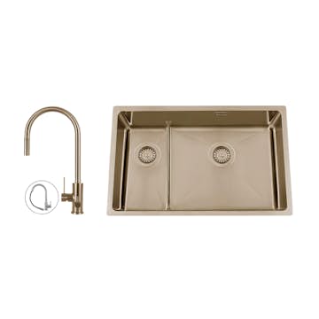 Diskho Nordic Tech Titan 73 KHX Nickel med Köksblandare Steel Accent D