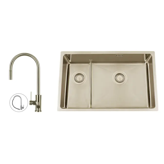 Diskho Nordic Tech Titan 73 KHX Nickel med Köksblandare Steel Accent D