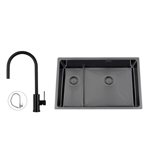 Diskho Nordic Tech Titan 73 KHX Nickel med Köksblandare Steel Accent D