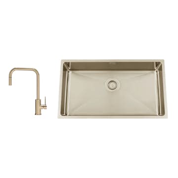 Diskho Nordic Tech Titan 730 X med Köksblandare Steel Accent Square D