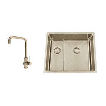 Diskho Nordic Tech Titan 53 KHX Nickel med Köksblandare Steel Mood D