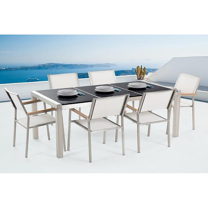 Matgrupp deNoord Bacoli 180 cm med Ram med 6 Stolar
