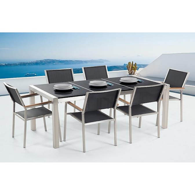 Matgrupp deNoord Bacoli 180 cm med Ram med 6 Stolar