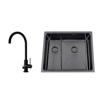 Diskho Nordic Tech Titan 53 KHX Nickel med Köksblandare Steel Equip D