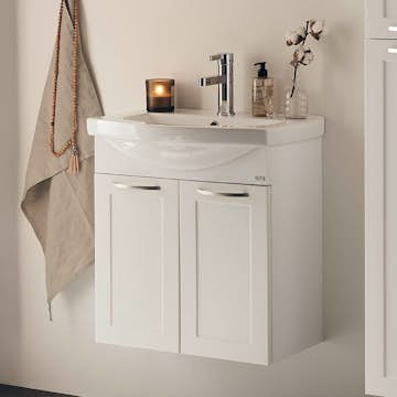 Tvättställsskåp Noro Fix Matt Vit Ramlucka