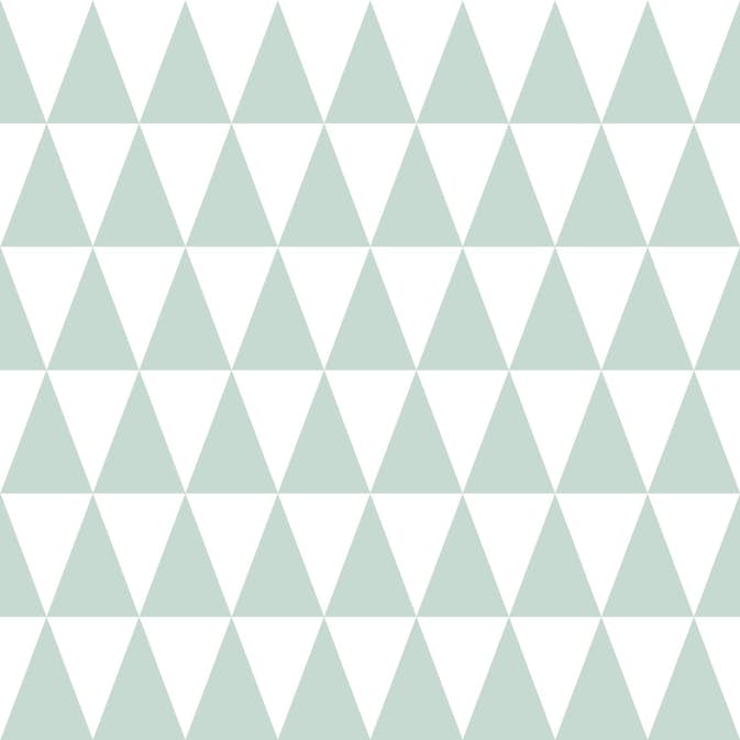 Tapet ESTAhome Grafiska Geometriska Trianglar Mintgrön/Matt Vit