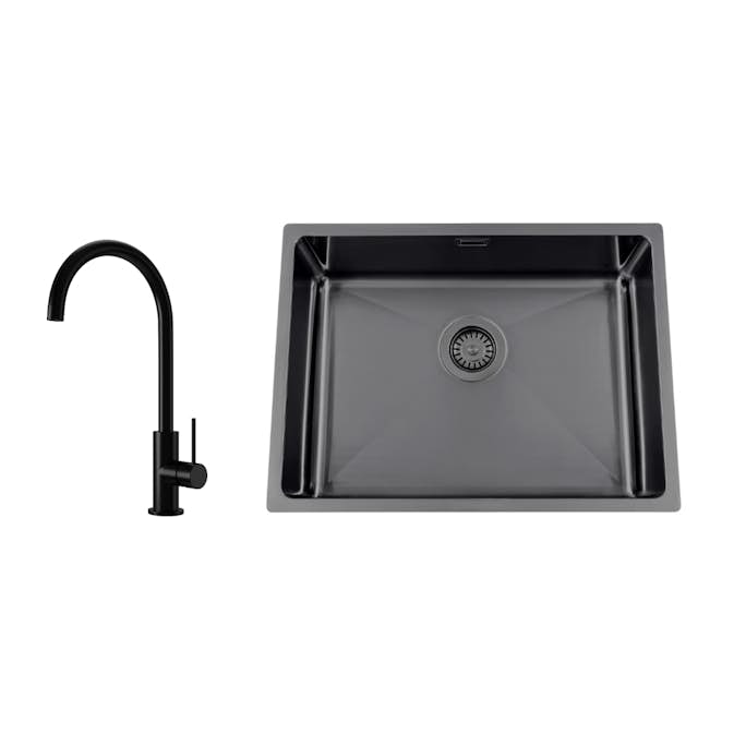 Diskho Nordic Tech Titan 530 X med Köksblandare Steel Equip Shadow