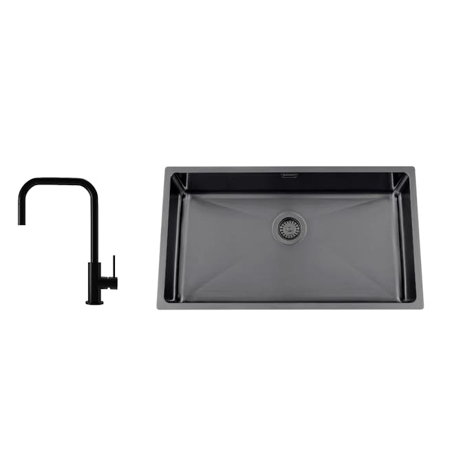 Diskho Nordic Tech Titan 730 X med Köksblandare Steel Accent Square Shadow