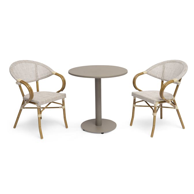 Caféset Hillerstorp Näsby Ø70 cm med 2 st Äppelhed Trädgårdstolar