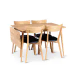 Matgrupp Stenexpo Alborg Förlängningsbart Bord & 4 Växjö Stolar i Massiv Oljad Ek