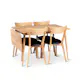 Matgrupp Stenexpo Alborg Förlängningsbart Bord & 4 Växjö Stolar i Massiv Oljad Ek