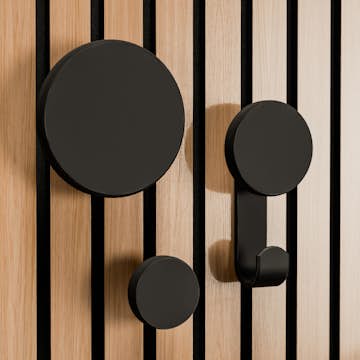 Tillbehör Akustikpanel Lundbergs Kreativ 3-Pack Runda Knoppar+Krok Svart