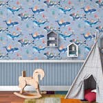 Tapet Holden Dream Catcher Whale Town Blue 13220