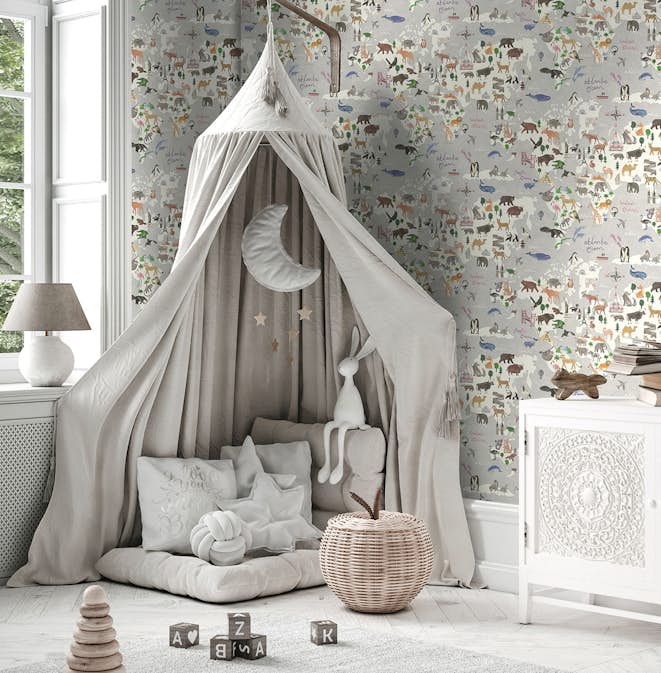 Tapet Holden Dream Catcher Animal Maps Grey 13252