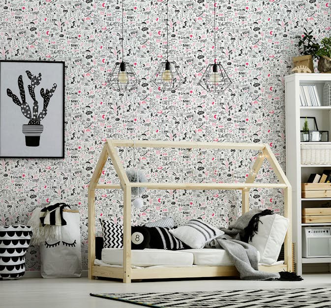 Tapet Holden Dream Catcher Doodle White Neon Pink 13340