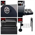 Kolgrill Landmann Grilltunna 550 Stål med Sidobord och Termometer