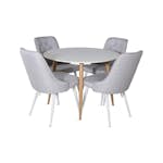 Matgrupp Basic Home Pelle Runt Matbord 100 cm med 4 Valera Matstol